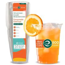 Copos de festa ECO SOUL 100% compostáveis de 16 onças (500 unidades)