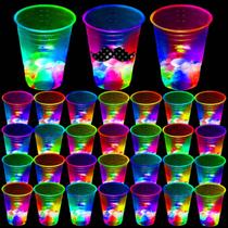 Copos de festa Glow, pacote com 40 unidades de 480 ml com adesivos engraçados