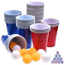 Copos de festa GOLDGE, 60 pacotes de 480 ml, reutilizáveis com 10 bolas de pingue-pongue Copos de festa GOLDGE, 60 pacotes de 480 ml, reutilizáveis com 10 bolas de pingue-pongue