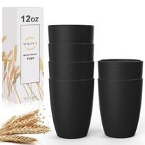 Copos de palha de trigo Wrova, 12 onças, 6 unidades, inquebráveis, laváveis na máquina de lavar louça