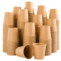 Copos de papel Clawsoff, pacote 300, 90 ml, descartáveis, Kraft, 3 onças