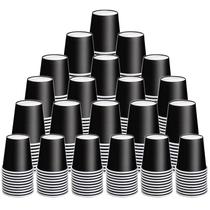 Copos de papel Huaiid 300 unidades, 90 ml, pretos, descartáveis, 3 onças