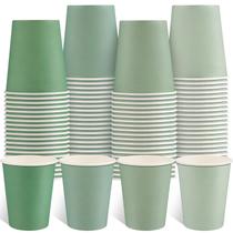 Copos de papel NatNarr Sage Green 9 onças, pacote com 100 unidades descartáveis