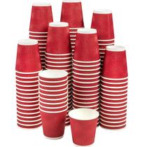Copos de papel NYHI Ripple Insulated Red 350mL (12oz), pacote com 150