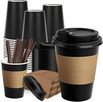 Copos de Papel para Café RACETOP 12 oz com Tampa, 100 Unidades