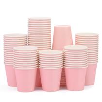 Copos de papel Prgery, pacote 100, copo de banheiro descartável rosa de 90 ml