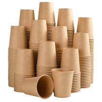 Copos de papel SIUQ 400, pacote 150 ml, descartáveis, para banheiro, marrons