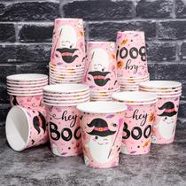 Copos de papel Whaline, 50 unidades, Halloween Ghost, 266 ml, rosa Copos de papel Whaline, 50 unidades, Halloween Ghost, 266 ml, rosa