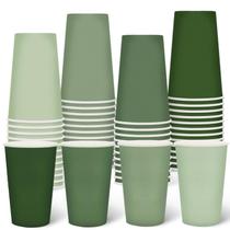 Copos de papel Whaline Sage Green 450 ml 60 unidades de gradiente de 16 onças