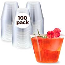 Copos de plástico Aatriet de 9 onças de plástico rígido transparente 100 unidades Copos de plástico Aatriet de 9 onças de plástico rígido transparente 100 unidades