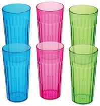 Copos de plástico Arrow Home Products Rainbow 900 ml, conjunto de 6 Copos de plástico Arrow Home Products Rainbow 900 ml, conjunto de 6