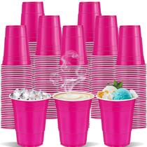 Copos de plástico, csopenss, 16 onças, rosa para festas, 120 unidades