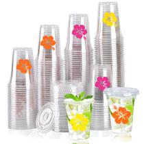 Copos de plástico Datyiiha Hawaii Laua 350ml com tampas x150 Copos de plástico Datyiiha Hawaii Laua 350ml com tampas x150