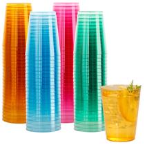 Copos de plástico DayAmmi 300ml, pacote com 100 cores de néon descartáveis