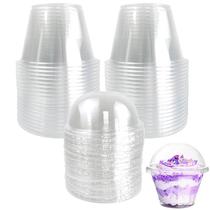 Copos de plástico descartáveis FMOACEN 180 ml/6 onças com tampas de cúpula x100