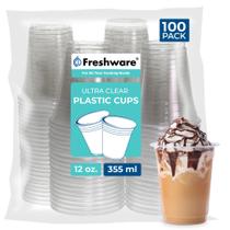 Copos de plástico descartáveis Freshware 350 ml, 100 pacotes transparentes