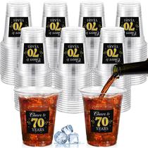 Copos de plástico descartáveis Funnymoom 70th Birthday 350ml, pacote com 100 Copos de plástico descartáveis Funnymoom 70th Birthday 350ml, pacote com 100