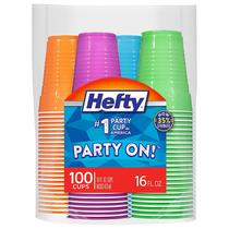 Copos de plástico descartáveis Hefty Party em 16 onças (100 unidades)