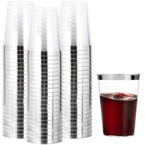 Copos de plástico descartáveis I00000 10 oz (300 mL) Prata x200