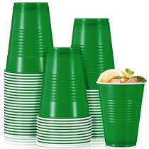 Copos de plástico descartáveis Mifoci 16 onças (50 unidades) para Party Green