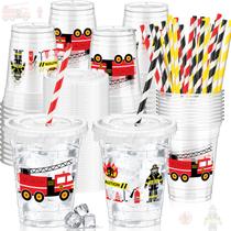 Copos de plástico descartáveis Pickmesh Fire Truck 350mL 50 unidades Copos de plástico descartáveis Pickmesh Fire Truck 350mL 50 unidades