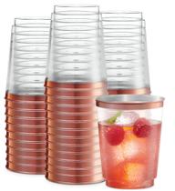 Copos de plástico descartáveis PLASTICPRO Rose Gold Rim 50x300ml