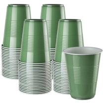 Copos de plástico descartáveis QIHUANKJ 16 onças, pacote com 100 unidades, verde jade Copos de plástico descartáveis QIHUANKJ 16 onças, pacote com 100 unidades, verde jade
