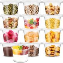 Copos de plástico descartáveis Qyyiguf 240mL com tampas planas, pacote com 50 Copos de plástico descartáveis Qyyiguf 240mL com tampas planas, pacote com 50