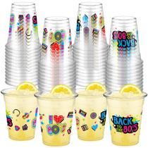 Copos de plástico FoldTier 80s Theme 12 onças 50 unidades para festa de aniversário