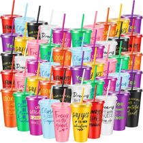Copos de plástico inspiradores Uiifan, pacote com 50, 710 ml, a granel