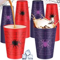 Copos de plástico Irenare Halloween Spider 48 unidades 250 ml preto vermelho roxo