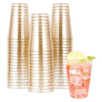 Copos de plástico JOLLY CHEF 400 ml, pacote com 50 copos Gold Glitter Copos de plástico JOLLY CHEF 400 ml, pacote com 50 copos Gold Glitter