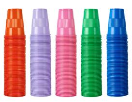 Copos de plástico Lilymicky, 7 onças, pacote com 500, descartáveis, cores variadas Copos de plástico Lilymicky, 7 onças, pacote com 500, descartáveis, cores variadas