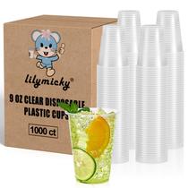 Copos de plástico Lilymicky 9 oz (266 ml) transparentes descartáveis x1000 Copos de plástico Lilymicky 9 oz (266 ml) transparentes descartáveis x1000