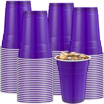 Copos de plástico Mimorou 16 onças (pacote com 200) para festa de casamento roxo Copos de plástico Mimorou 16 onças (pacote com 200) para festa de casamento roxo