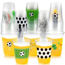 Copos de plástico para beber 350ml para decoração de festa de futebol x50