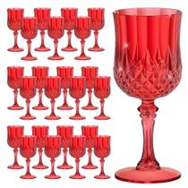 Copos de plástico para vinho HTTP: BEIZI, vermelho escuro, 210 ml, 24 unidades