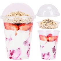 Copos de plástico Parfait Aatriet 500 ml com inserto de 125 ml e tampas (50 conjuntos) Copos de plástico Parfait Aatriet 500 ml com inserto de 125 ml e tampas (50 conjuntos)
