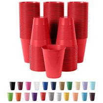 Copos de plástico Party Solids 350 ml vermelhos, pacote com 50 unidades descartáveis