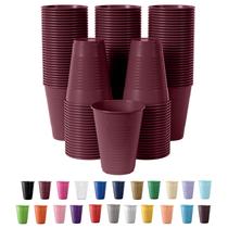 Copos de plástico Party Solids Exquisite Burgundy 350 ml, pacote com 50