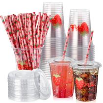 Copos de plástico Skybooly Strawberry 1st Birthday 350mL x50