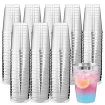 Copos de plástico Supernal Silver 12 onças (200 unidades) Elegant Party Cup Copos de plástico Supernal Silver 12 onças (200 unidades) Elegant Party Cup