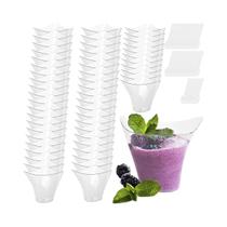 Copos De Plástico Transparente Para Mini Sobremesas 50 Peças 60/100/180ml Para Pudim, Mousse,