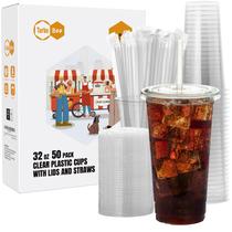 Copos de plástico Turbo Bee 50 conjuntos de 950 ml com tampas e canudos Copos de plástico Turbo Bee 50 conjuntos de 950 ml com tampas e canudos
