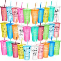 Copos de plástico Uiifan Christian Bible Verse 700 ml (30 unidades)