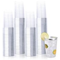 Copos de plástico Vplus 350ml Silver Rimmed, pacote com 150, reutilizáveis Copos de plástico Vplus 350ml Silver Rimmed, pacote com 150, reutilizáveis