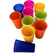 Copos De Plásticos Grandes Coloridos Para Festa Lavável De 300ml Kit Com 20 Peças - RS