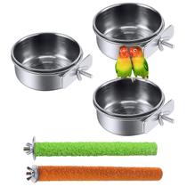 Copos de prato para alimentação de pássaros em aço inoxidável PINVNBY, pacote com 5