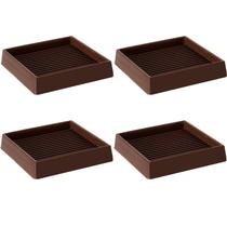 Copos de rodízio de borracha VOCOMO 10x10x1,5 cm marrons, pacote com 4