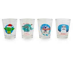 Copos de Shot Silver Buffalo Star Wars Holiday 45 ml, conjunto de 4 Copos de Shot Silver Buffalo Star Wars Holiday 45 ml, conjunto de 4